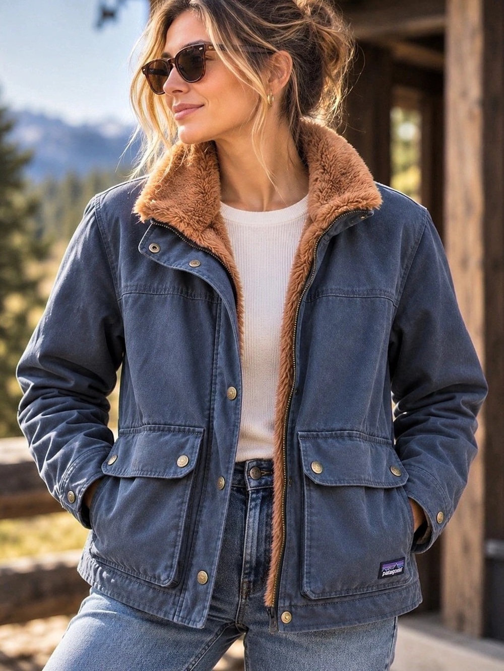 Patagonia Insulated Prairie Dawn Utility Jacket in Blue size small